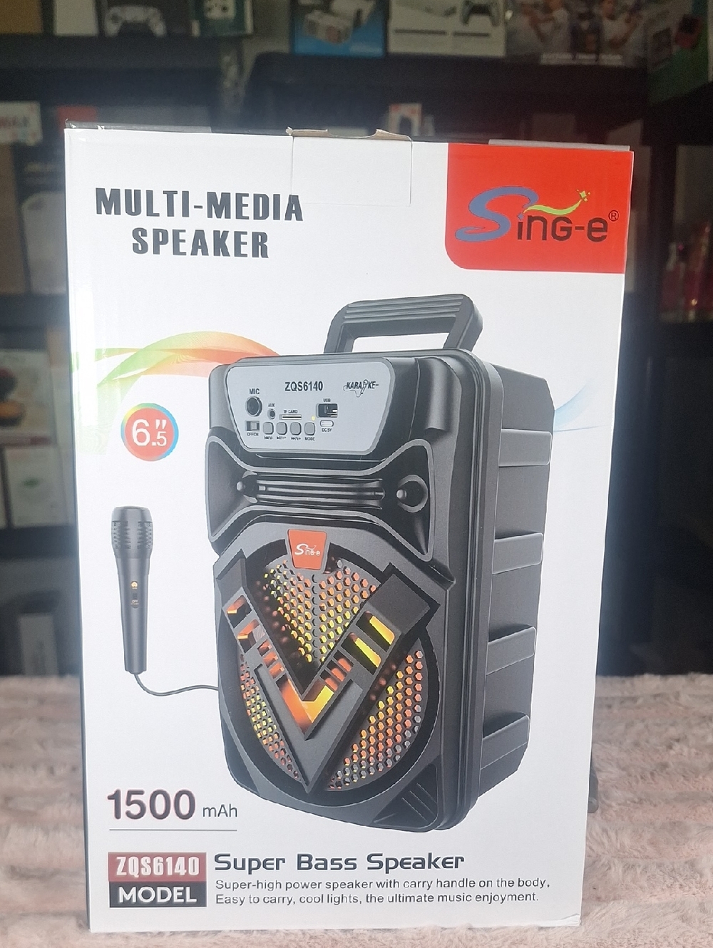 Black Portable Multi-Media Super Bass Speaker with Mic